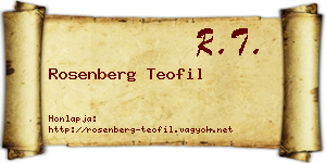 Rosenberg Teofil névjegykártya